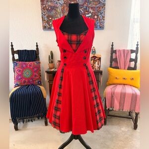Red Plaid Women's Dress